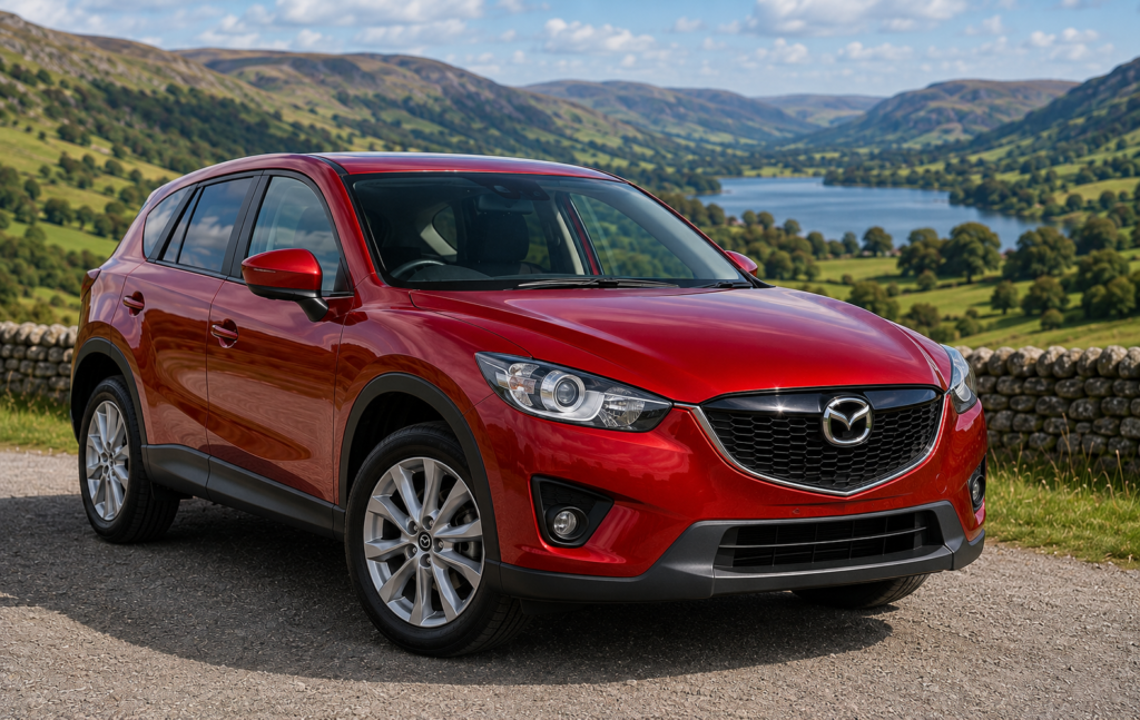 2015 Mazda CX-5 parked in the British countryside, recommended by DriveAndTech as the best driver's SUV under £10,000 in the UK.