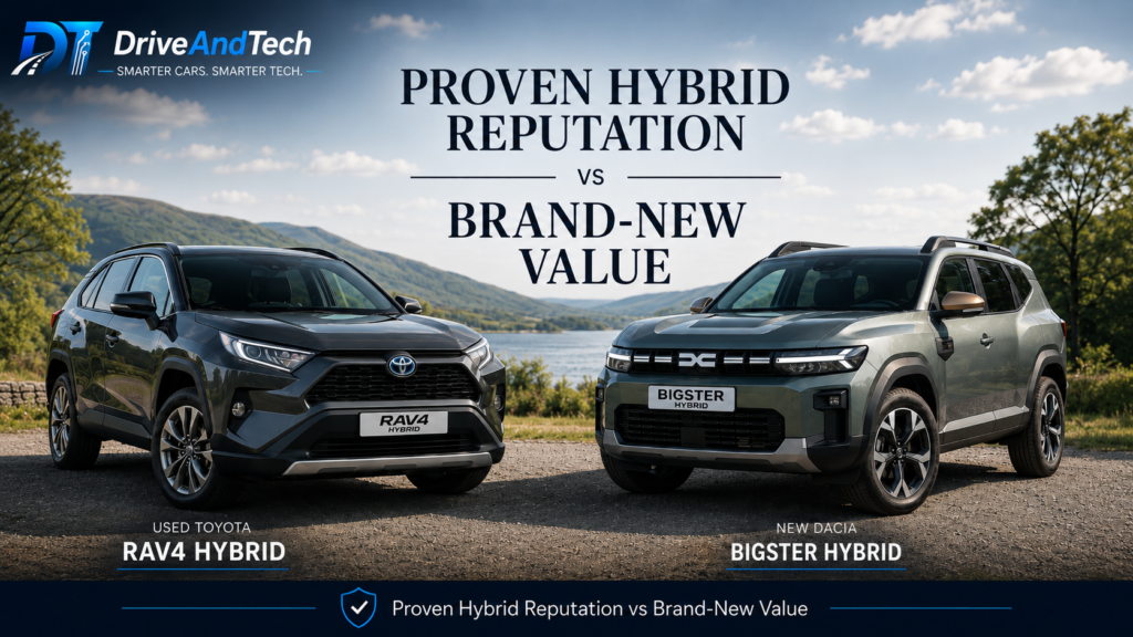 Used Toyota RAV4 Hybrid vs new Dacia Bigster Hybrid UK comparison